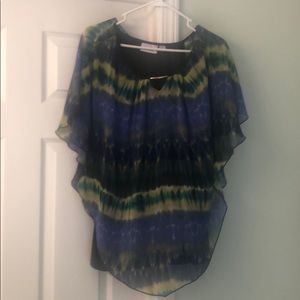 Multi-color top with black tank